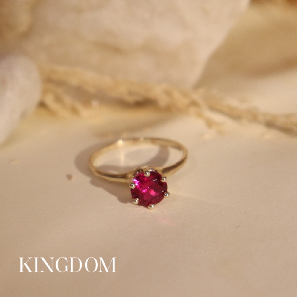 Synthetic Ruby Cocktail Ring